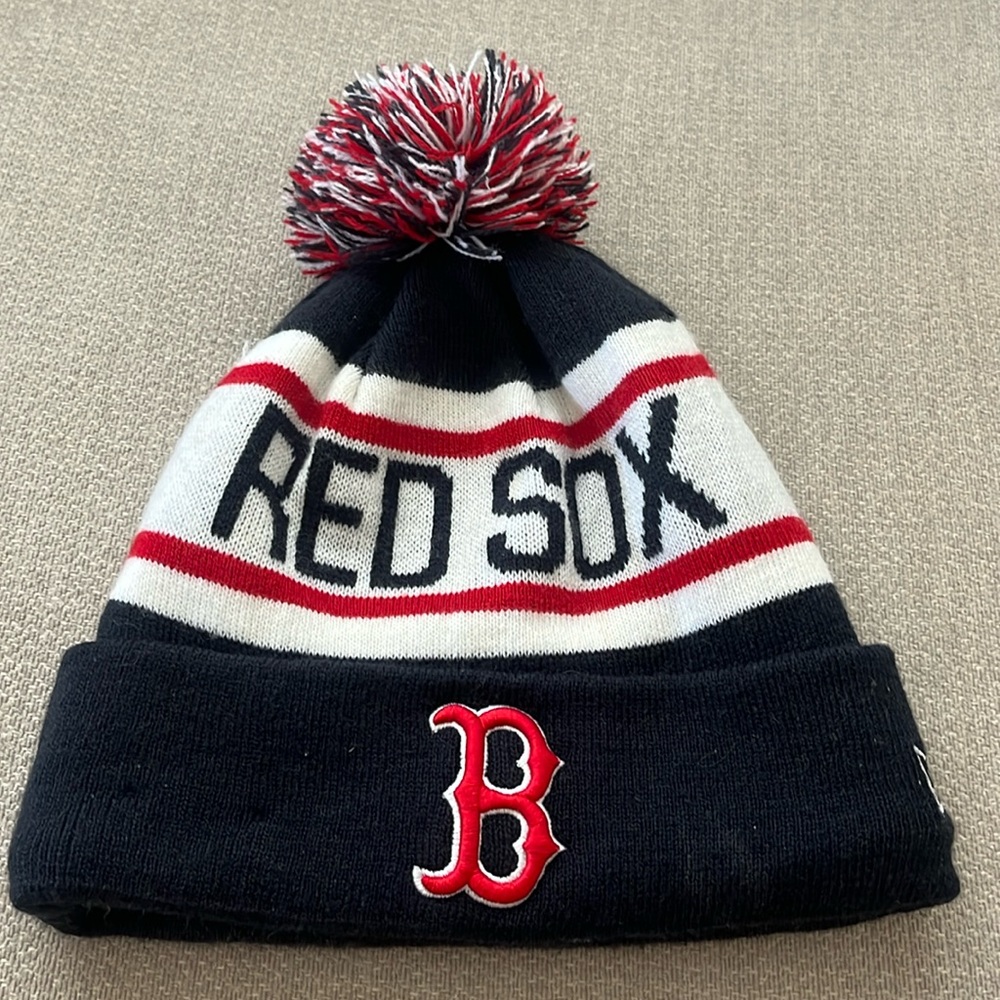 Red Sox Knit Beanie Hat with Pompom - Unisex‎